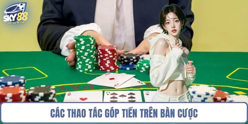 Các thao tác góp tiền trên bàn cược